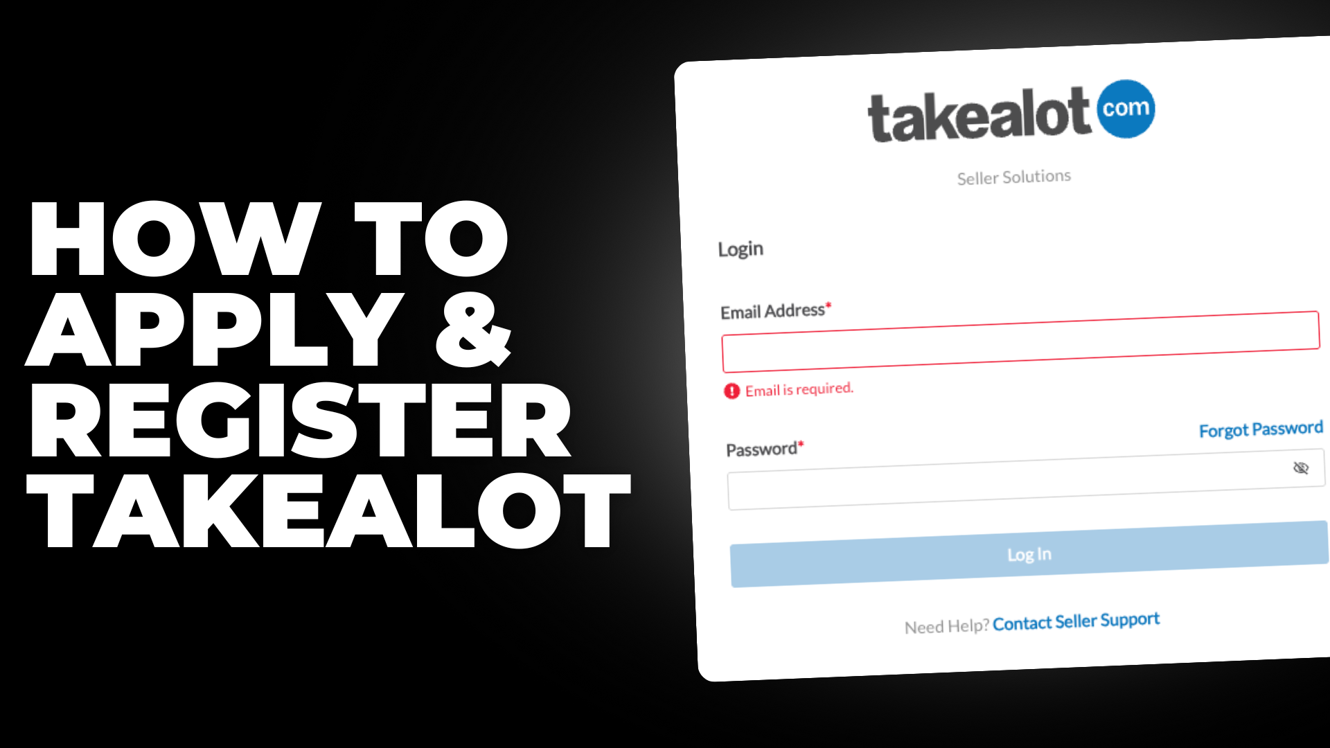 Takealot Seller Portal login page and dashboard guide — step-by-step instructions for accessing your Takealot seller account and navigating the portal